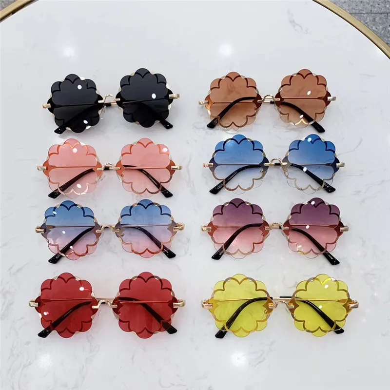 Iboode новые детские солнцезащитные очки в форме цветка Gafas Детские UV400 детские солнцезащитные очки для девочек и мальчиков модные многоугольные Металлические оттенки