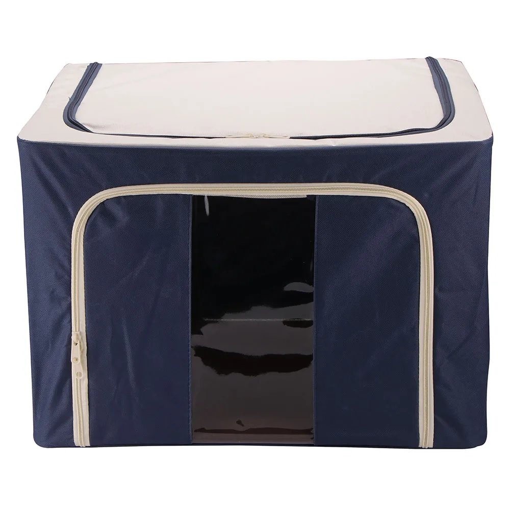 Navy Blue Водостойкая ткань оксфорд стальной ящик для хранения Одежда стеганая сумка для хранения Органайзер - Цвет: Navy Blue