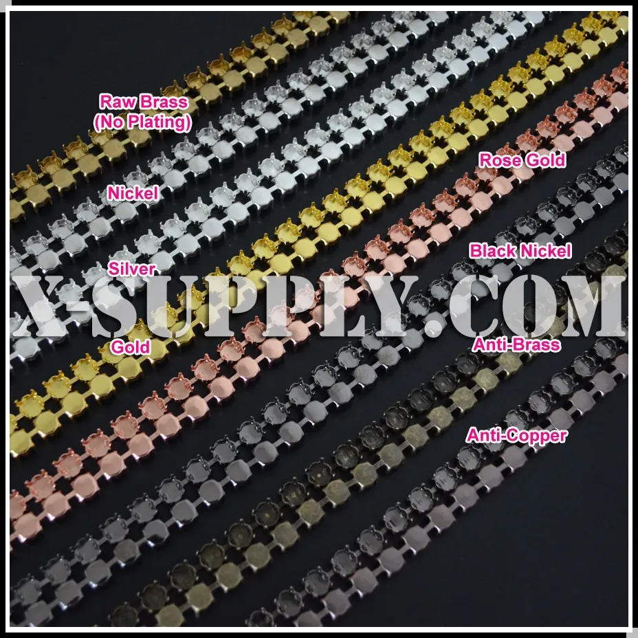 Круглая цепочка 12 мм Стразы риволи для браслета украшения ювелирных изделий