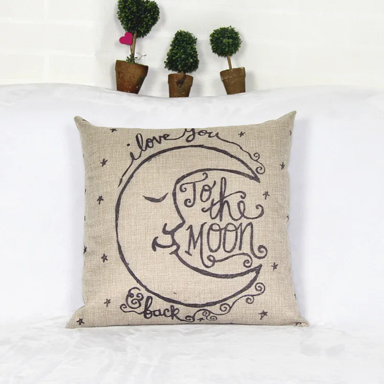 Love you to the moon сзади уютная Подушка Cojines дома декоративные подушки 45х45см наволочка