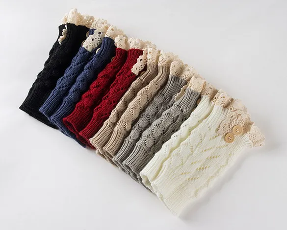 2016 г. кружевные сапоги на пуговицах вязаные с манжетами гетры из искусственной