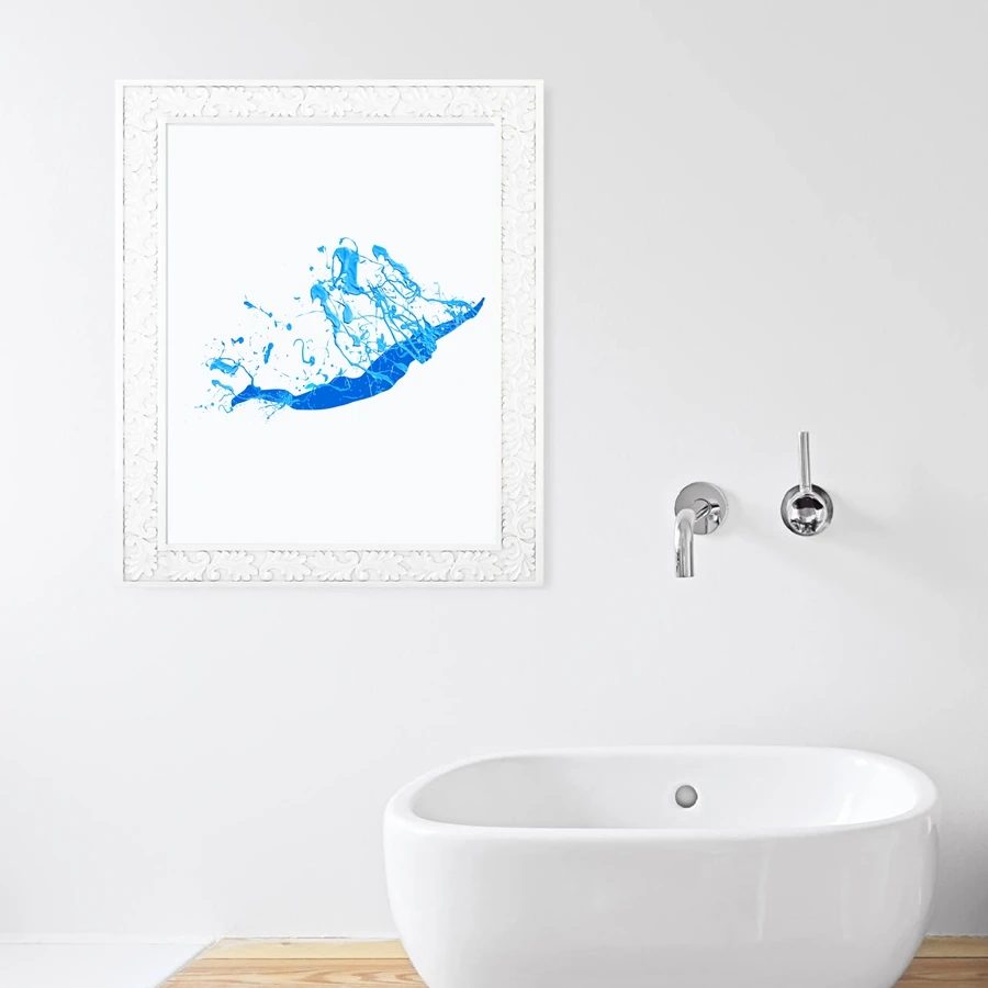 Купальный холст печать настенные художественные фотографии синий брызг картина