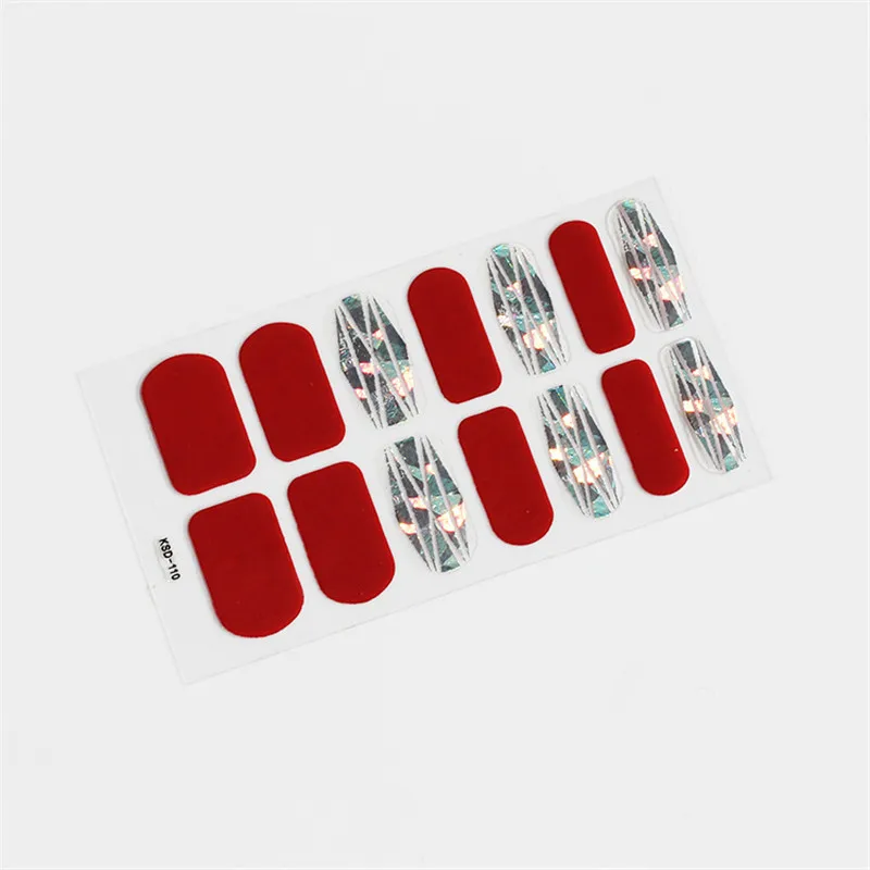 New Stickers Glitter KSD Series Irregular Sequins Nail Decals Full Cover Adhesive Nail Art Stickers Manicure for Kids Women
