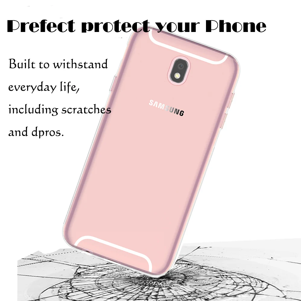 Для Samsung Galaxy J7 Pro J730G 730F j7 2017 прозрачный защитный чехол из ТПУ задняя крышка 9H