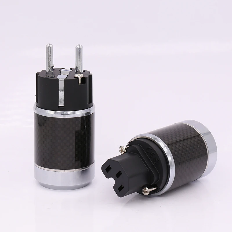 Hi Fi Разъем питания из углеродного волокна с родиевым покрытием евровилка