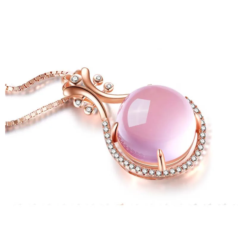 2018 модная Хрустальная лютовая подвеска гибискус камень розовый опал кошачий