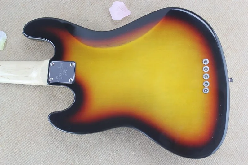 Бесплатная доставка Одежда высшего качества 5 строка F Jazz Bass Ebony гриф закат взрыв