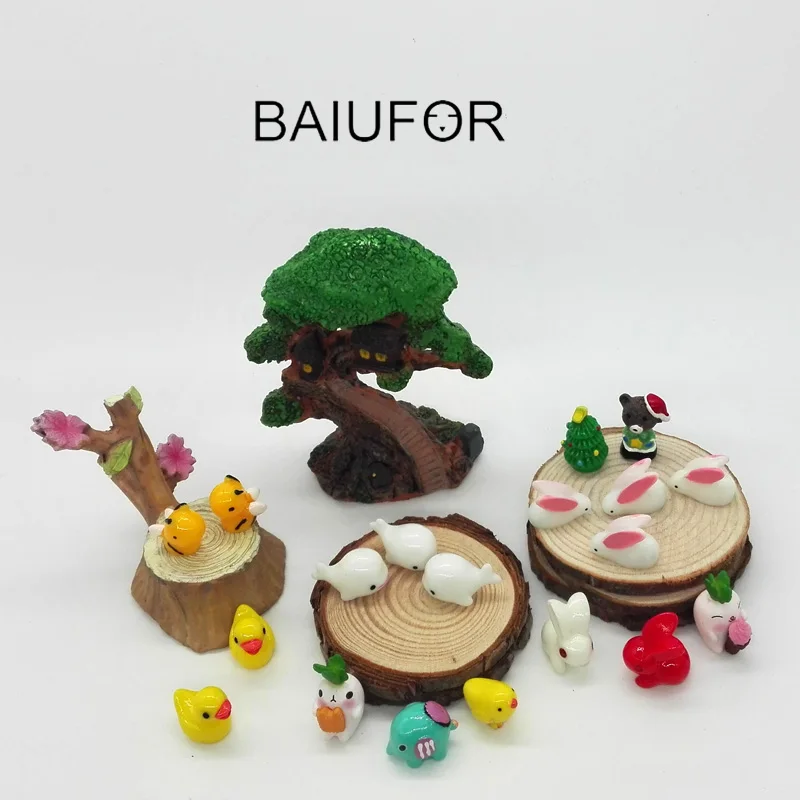 Baiufor 3 шт./лот маленьких Животные DIY волшебный сад миниатюрный Moss Террариум