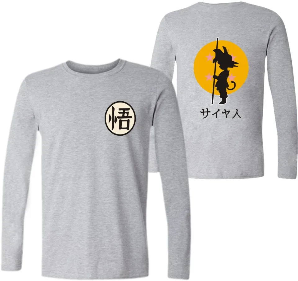 New Dragon Ball T-shirt Men 2017 Casual Funny Clothing Print Sun Wukong Fit Cosplay Long Sleeve Tees | Мужская одежда