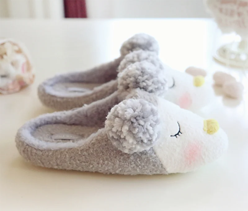 Женские домашние тапочки с милым пингвином хлопок овечья кожа Короткие Плюшевые