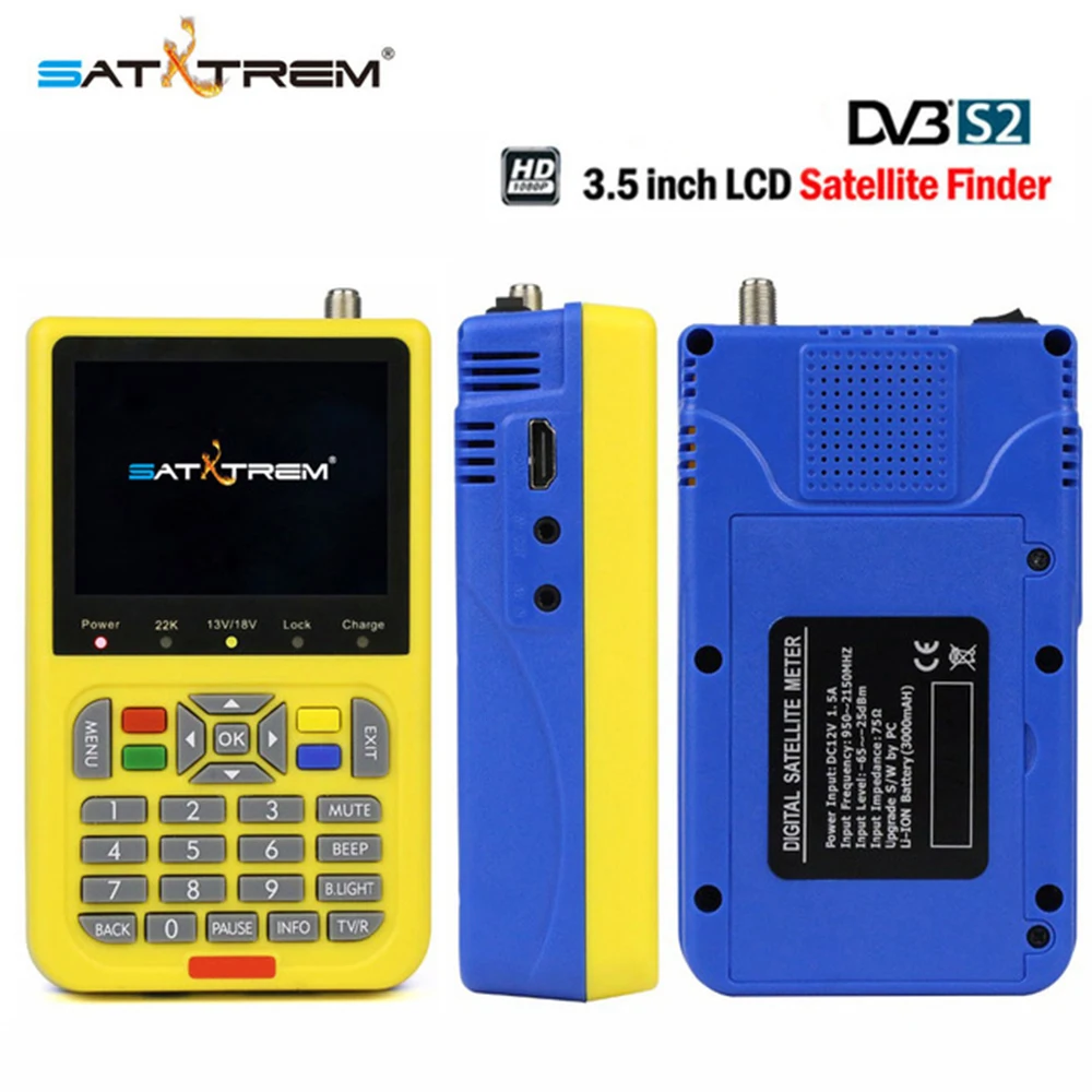 Satxtrem DVB S2 V8 Finder HD цифровой спутниковый с 3 5 дюймов ЖК дисплей Дисплей MPEG 4 Satfinder
