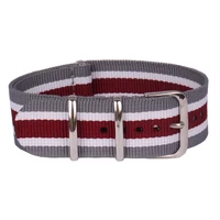wholesale 22mm cambo stripe greywhitepurpl sports nato fabric nylon watchbands watch strap accessories bands buckle belt 22 mm