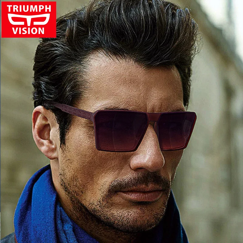 Солнцезащитные очки TRIUMPH VISION мужские крутые квадратные градиентные темные с