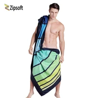 zipsoft large beach towel for adults printed plaid stripe microfiber quick drying plage travel camp sports swimming bath 2021