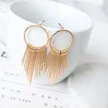 Корейские модные богемные металлические серьги с кисточками