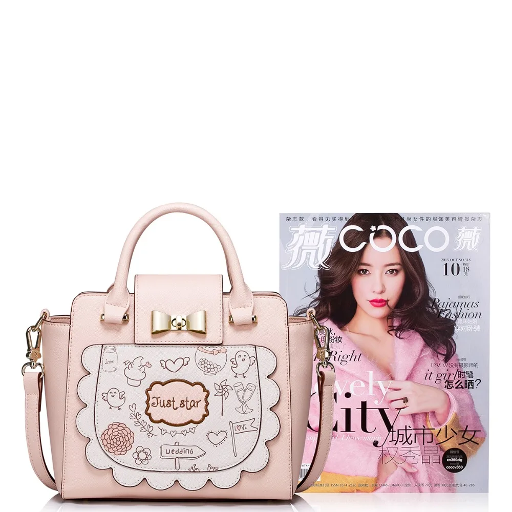 Women Patterned Ruffles Pink Leather Convertible Tote Handbag Cross Body Shoulder Purse Bag Small Satchel | Багаж и сумки