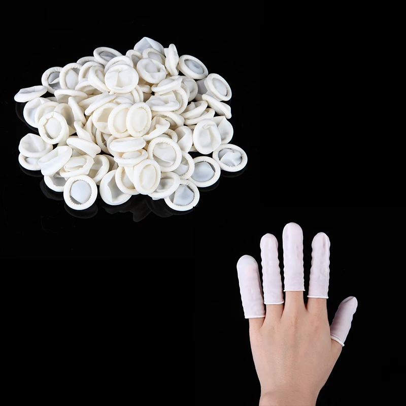 

100pc White Disposable Anti Static Rubber Latex Finger Cots DIY Silicone UV Resin Glue Molds Epoxy Makeing Tool Accessories