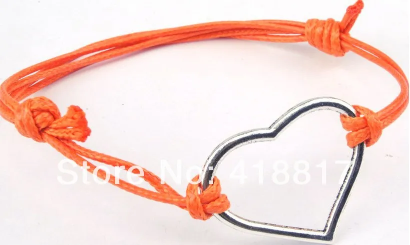 Микс 8 видов цветов модные в форме сердца браслет принт милые возлюбленные Ручной Работы Регулируемый 60