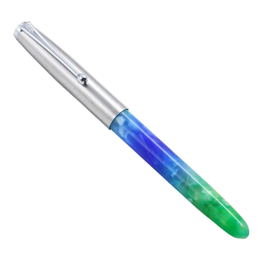 Высококачественная перьевая ручка Jinhao 51a из органического стекла, 0,38 мм, очень тонкая, с подарочной коробкой, школьные офисные принадлежности