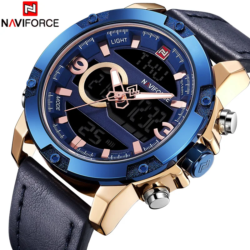 Часы наручные NAVIFORCE Мужские кварцевые роскошные Брендовые спортивные