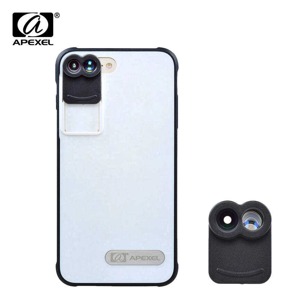 APEXEL 2017 Новый мобильный телефон двойной объектив рыбий глаз широкоугольный макро