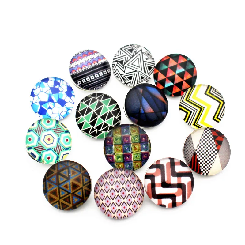Wholesale 12pcs/lot Grid stripe spot Glass Snap Buttons Charms Fit Ginger Bracele &amp Bangles snap Jewelry | Украшения и
