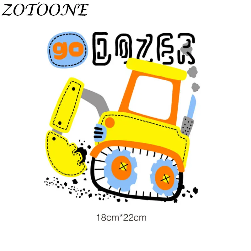 ZOTOONE автомобиль экскаватор сердце железо на Переводные нашивки для одежды платье