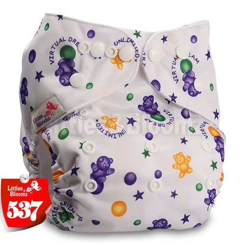[Littles&Bloomz] Детские моющиеся многоразовые подгузники, один размер, реальный тканевый карман для подгузников, 3-15 кг - Цвет: 537