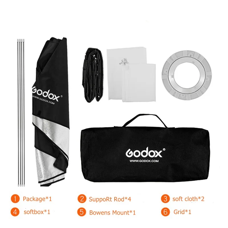 Godox 22x90 см Bowens крепление софтбокс с сотовой сеткой для видео студии фото