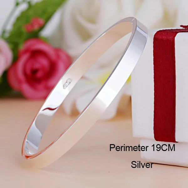 Silver 19CM Роскошные браслеты-манжеты из нержавеющей стали, браслеты, топ, золотой цвет, бренд, CZ Кристалл, пряжка, любовь, очаровательный браслет для женщин, ювелирные изделия - Окраска металла: Silver 19CM
