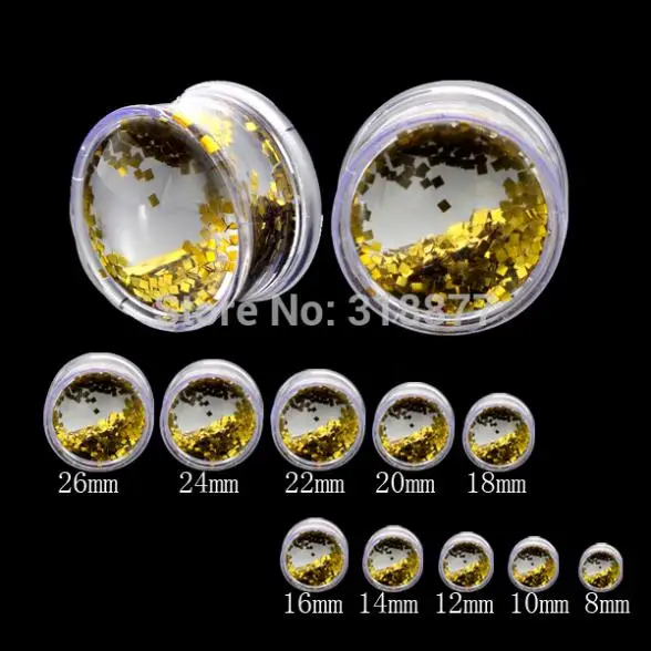 Wholesale Mix Sizes Acrylic Artificial Glitter Ear Gauges Tunnel Piercing Handcrafted Liquid Expander Body Plugs | Украшения и