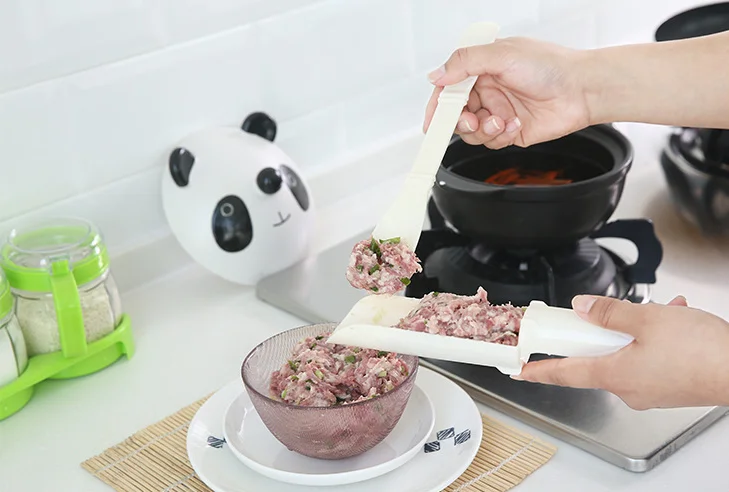 Пластиковое двухголовочное устройство для приготовления мясных шариков с шпателем, мясом, модель фрикаделей, противоскользящие инструменты для мяса и птицы