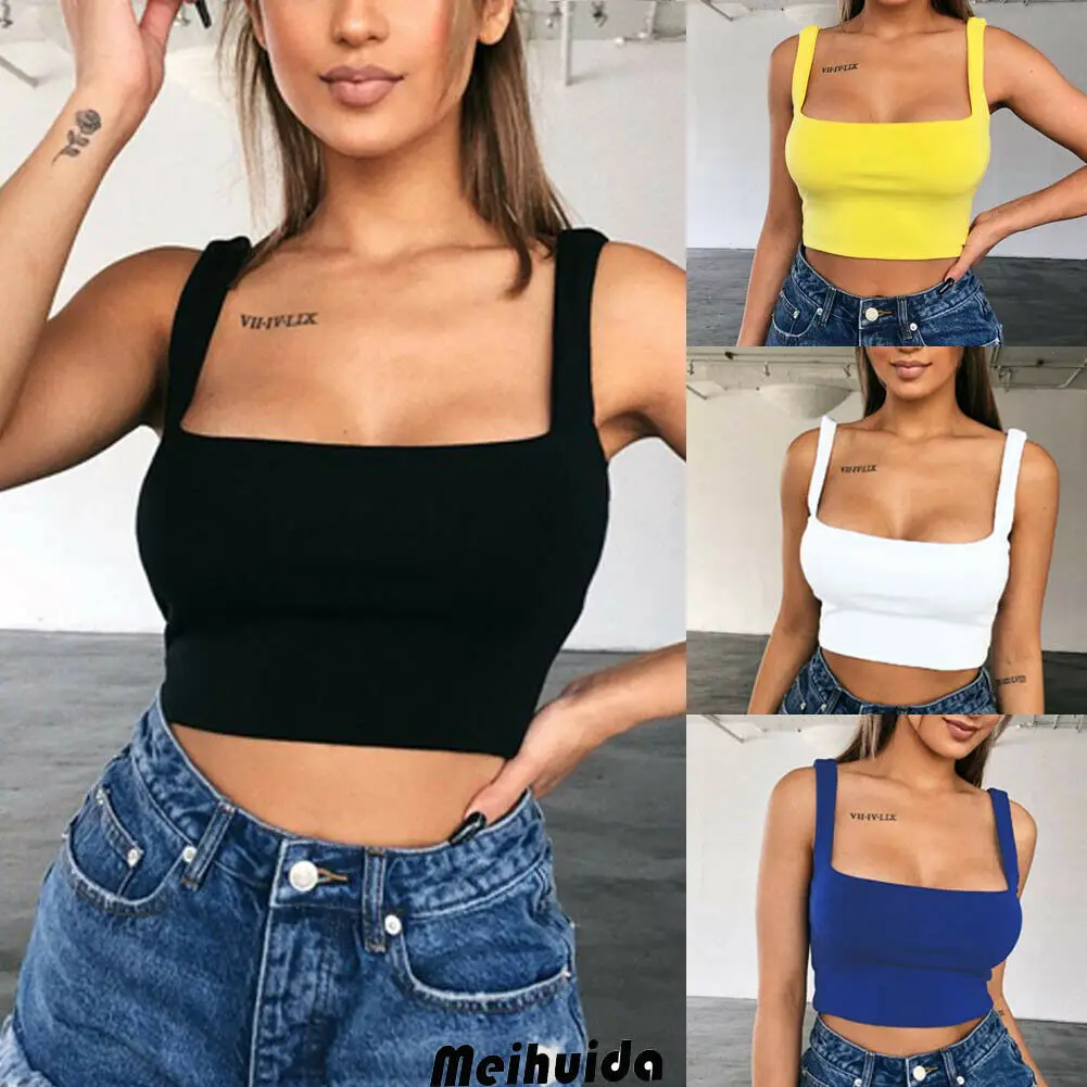 Женский жилет с квадратным вырезом без рукавов открытой спинкой однотонный