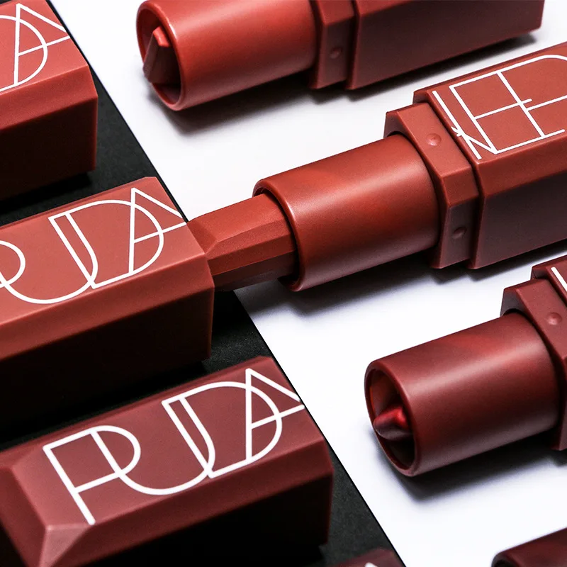Pudaier 5 Colors Matte Lipstick Pumpkin Color Eat Earth Waterproof Long-lasting Rich Vitamin E Moisturizing Lip Stick |