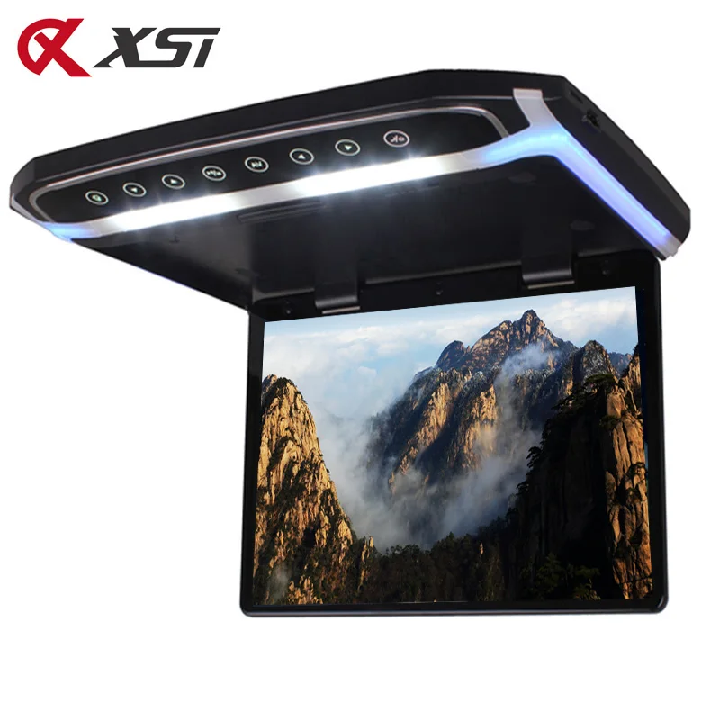 XST 17,3 дюймов автомобильный монитор на крыше откидной TFT ЖК-плеер с HD 1080P видео USB FM HDMI SD сенсорная кнопка потолок MP5 плеер