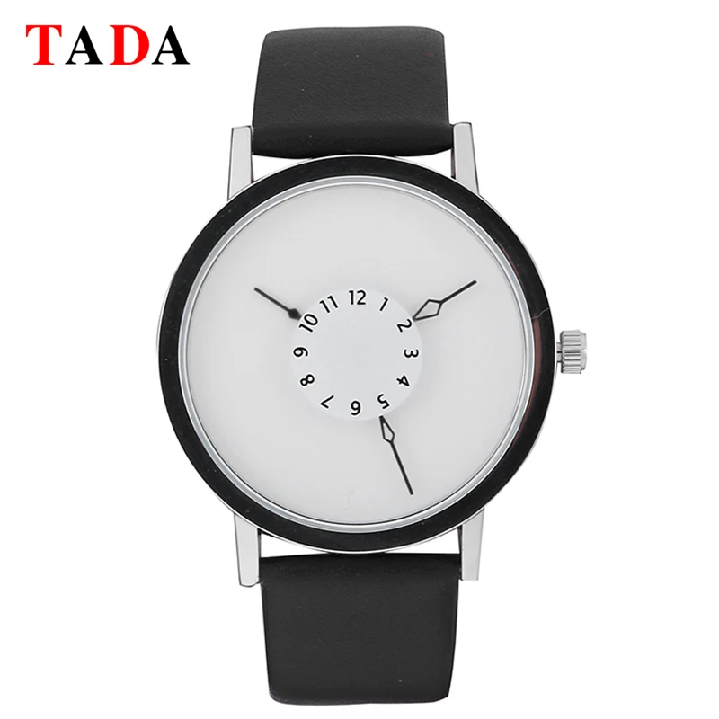 Часы наручные мужские и женские кварцевые с простым циферблатом кожаным
