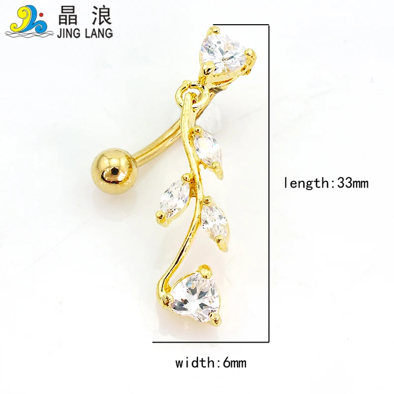 Promotion!DIY Wholesale New Design Fashion Golden Plated White Rhinestone Branch Belly Button Rings For Women Body Jewelry | Украшения и