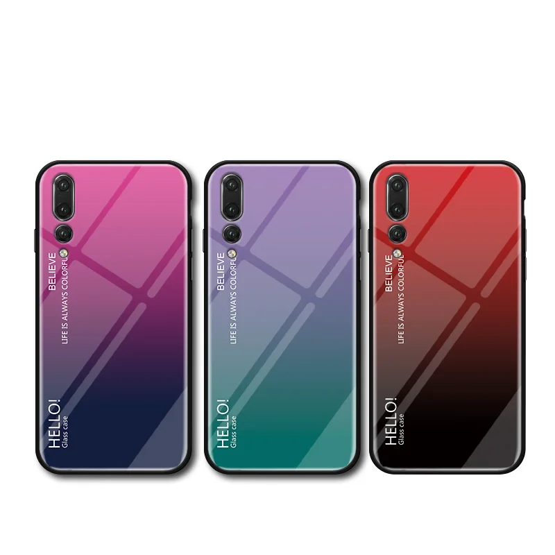 Gradation Glass Case For Huawei Mate 20 X 10 Lite P10 Plus P20 Pro P Smart NOVA 3 3i 2i 3E Honor 8X 7A Y9 2019 Y6 Y7 2018 |