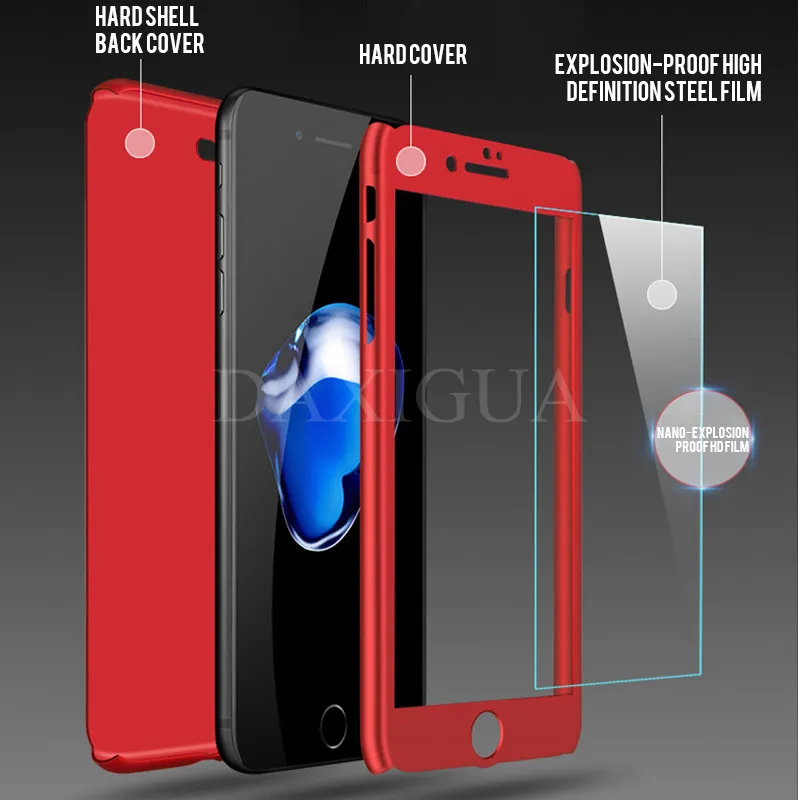 Роскошный 360 полный защитный чехол для телефона для iPhone 6 6s 7 8 Plus Coque чехол для iPhone 11 Pro XS чехол для MAX XR 5 5S крышка со стеклом