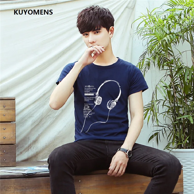 KUYOMENS мужские футболки размера плюс S 5XL футболка Homme летние шорты рукавом для