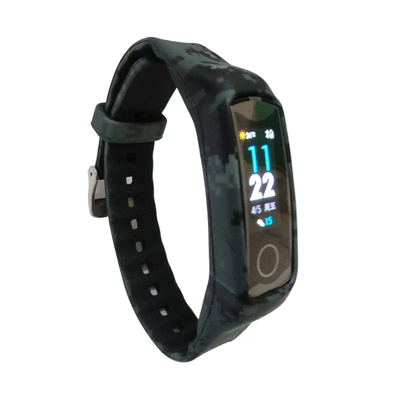 Мягкий силиконовый ремешок на запястье для huawei honor Band 4 спортивный ремешок для часов Камуфляжный спортивный браслет для huawei honor Band 5 ремешок