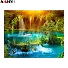 Diy Алмазная вышивка крестиком водопад Лебедь рукоделие ручная работа 5D круглая Алмазная вышивка полная Алмазная мозаика landscap DD
