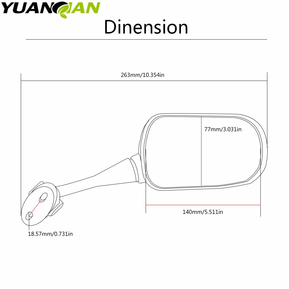 Мотоцикл зеркало заднего вида гонки спортивный мотоцикл Задняя сторона зеркала