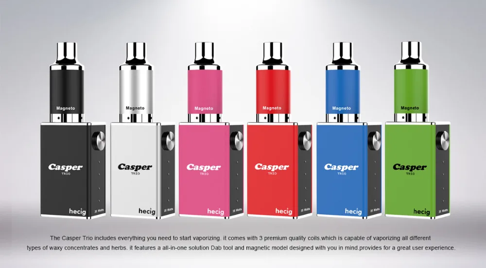 Электронная сигарета hecig Wax & dry herb vaporizer Casper Trio vaporizing box mod электронная vape Kit 1000mah