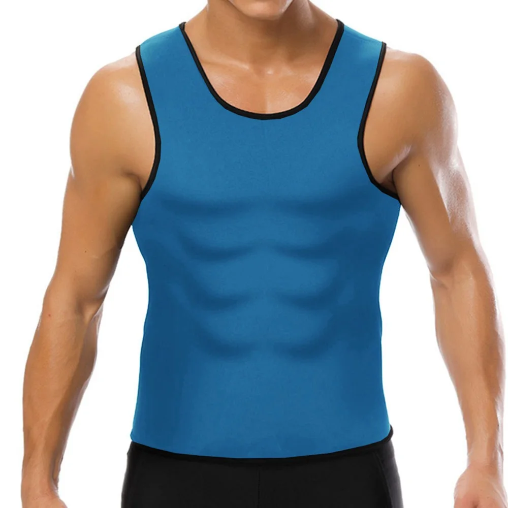 S-5XL Plus Size Men's Neoprene Sweat Sauna Suit Tummy Body Shaper Tank Top Vest Waist Trainer Slimming Shapewear for Weight Loss