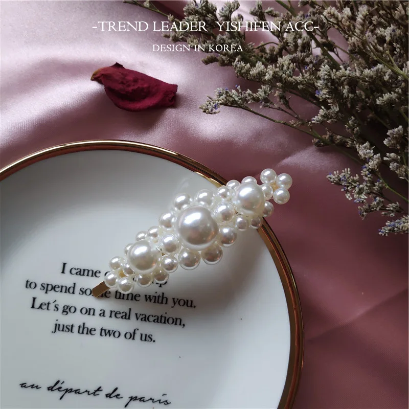 Fashion Jewelry Unique Style Pearls Duckbill Hair Clip Pin Ornament Wedding Accessories Tiara for Women Girls | Украшения и