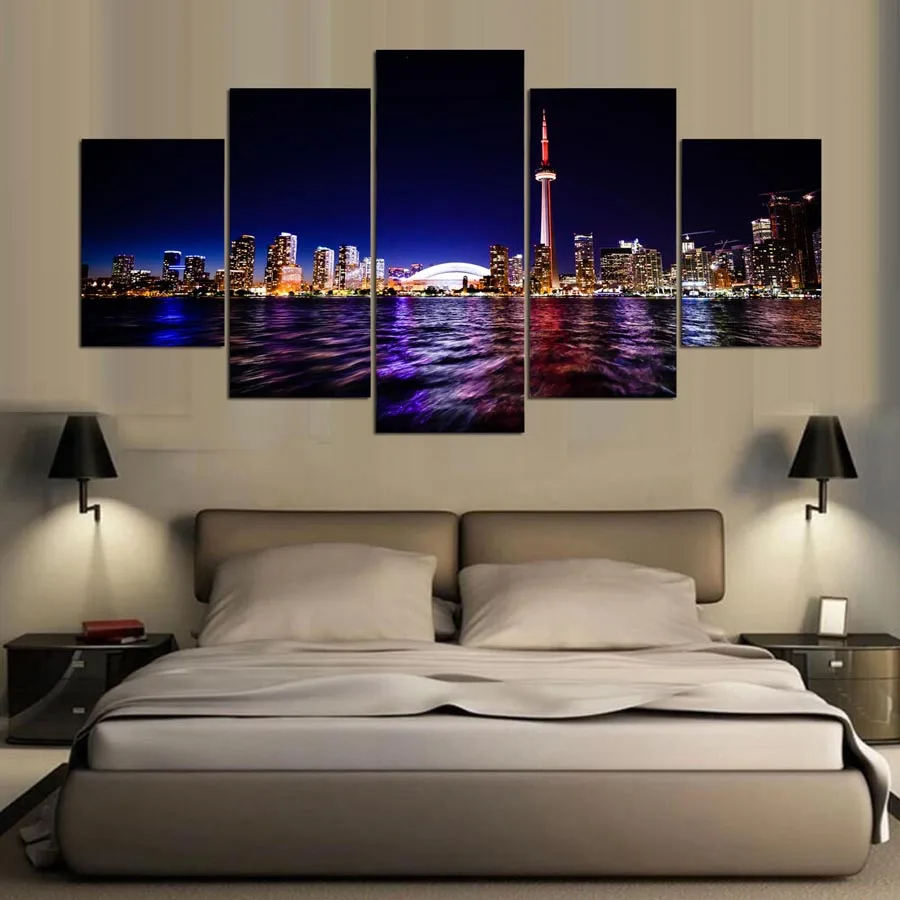Гостиная настенные художественные картины 5 шт. центр Toronto CityPoster холст расписные рамки модульные печатные куадро украшения