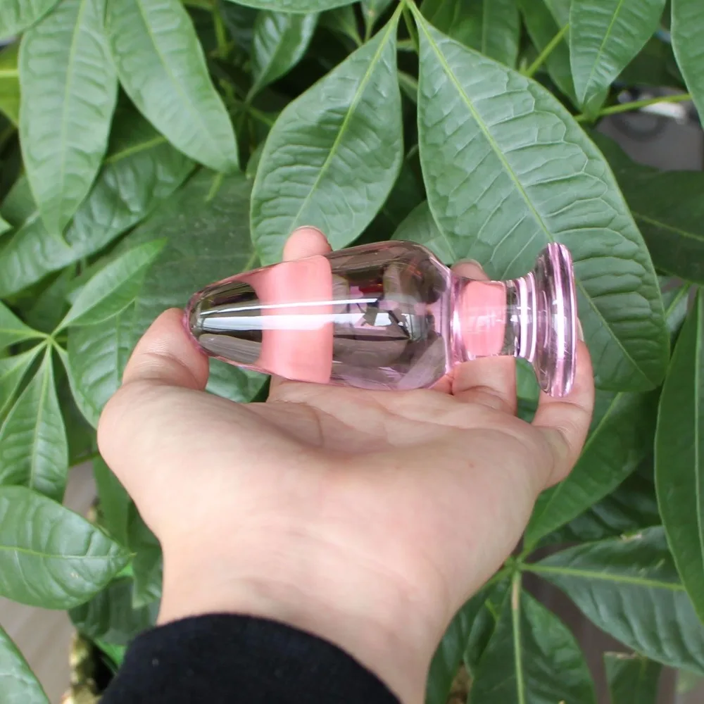 YEMA Glass Anal Plug Pink Transparent Butt Sex Toys for Men Gay Couple Prostate Massager Smooth Touch Adult Products |