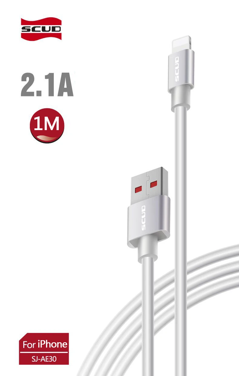 Scud USB charger cables fast charge mobile phone cables for iphone X 6 6S 7 7S 8 8S plus LED light 2A stable current USB cables