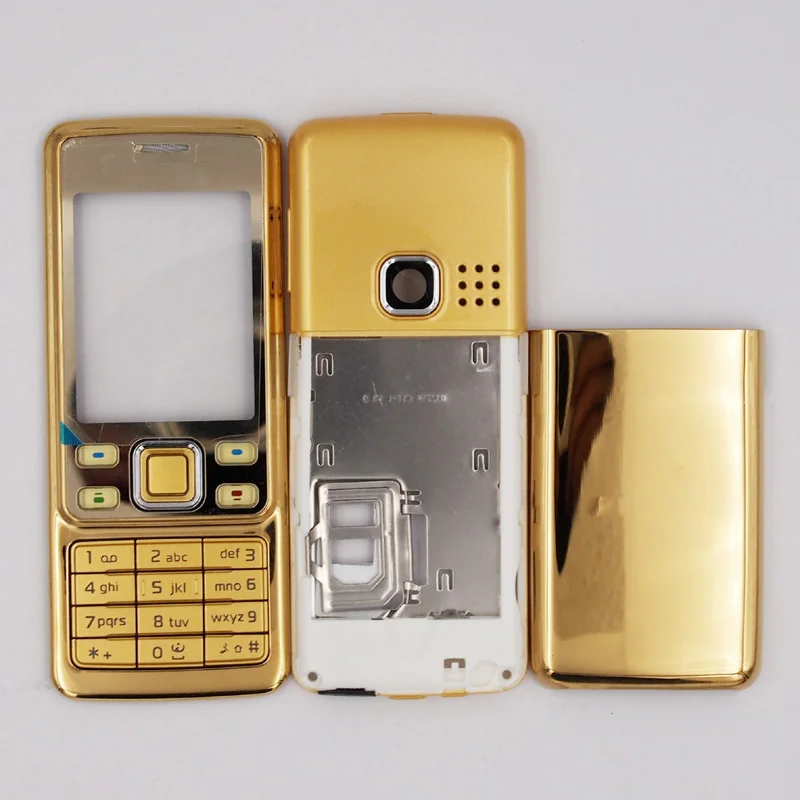 BaanSam Корпус чехол для Nokia 6300 с английской клавиатурой - Цвет: Золотой